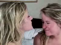 Barely legal twin sisters sharing a sex toy and an older man's cock in this homemade video